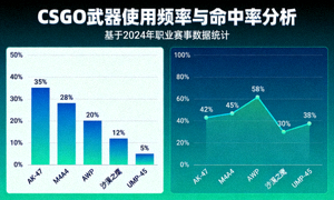 CSGO武器分析图表，展示不同武器的使用频率和命中率